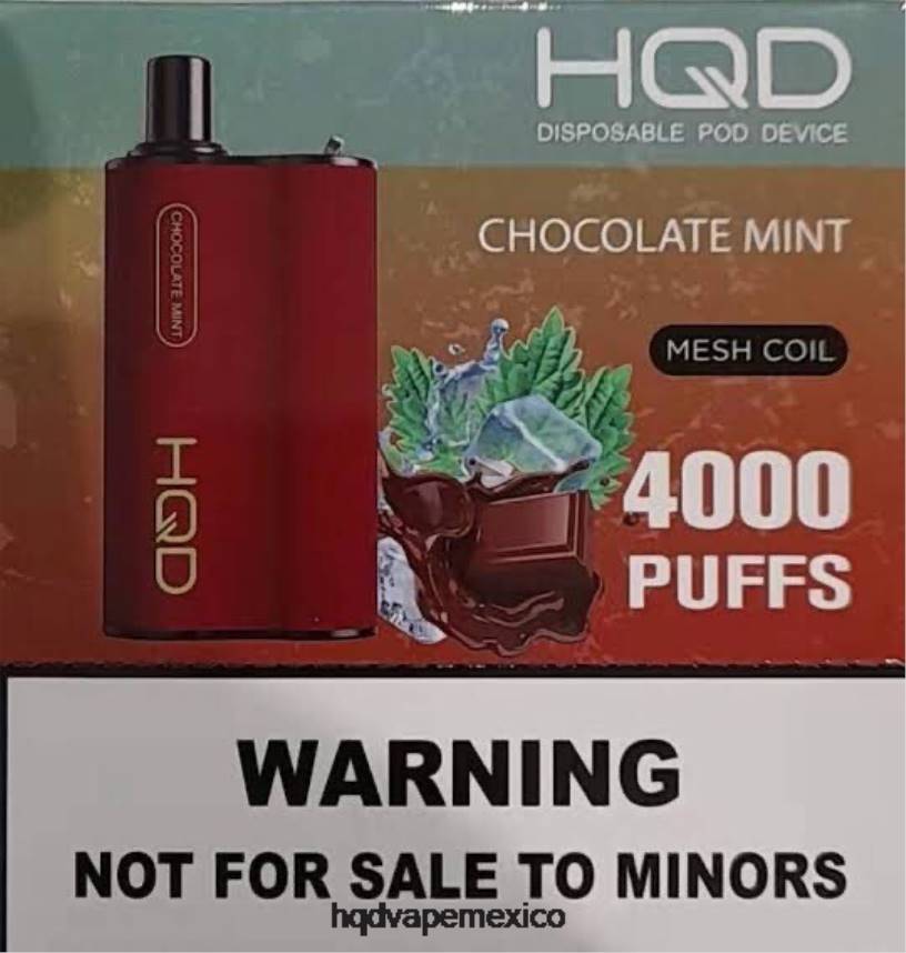 HQD BOX 4000 bocanadas chocolate con menta 2RTN111 - HQD Vape México
