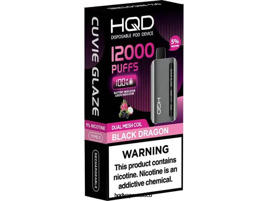 HQD CUVIE GLAZE vaporizador desechable 12000 dragón Negro 2RTN132 - HQD Vape For Sale