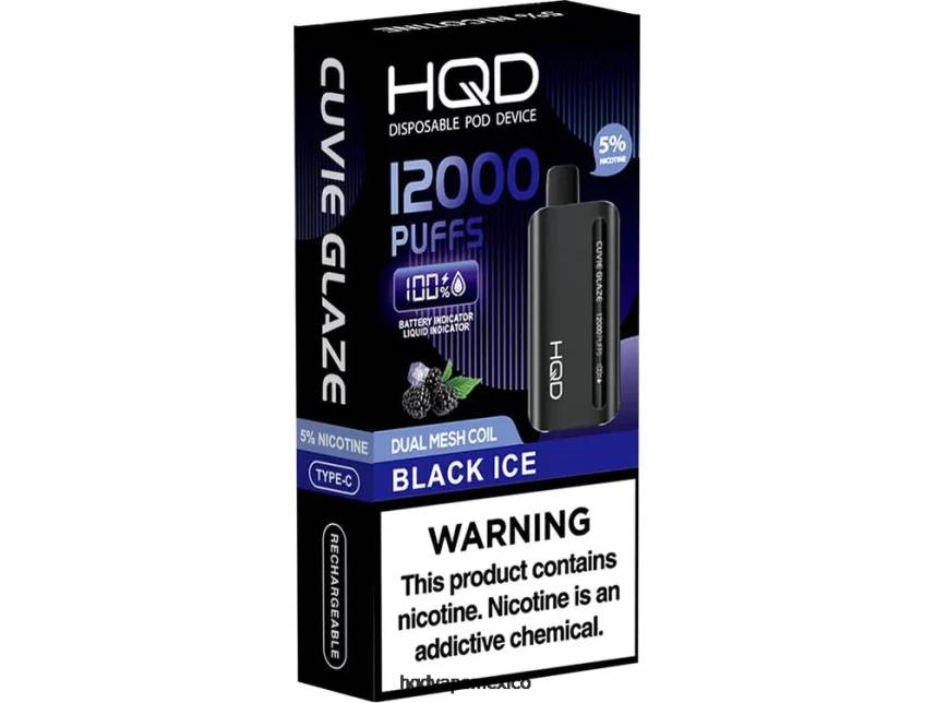 HQD CUVIE GLAZE vaporizador desechable 12000 hielo negro 2RTN134 - HQD Vape Store
