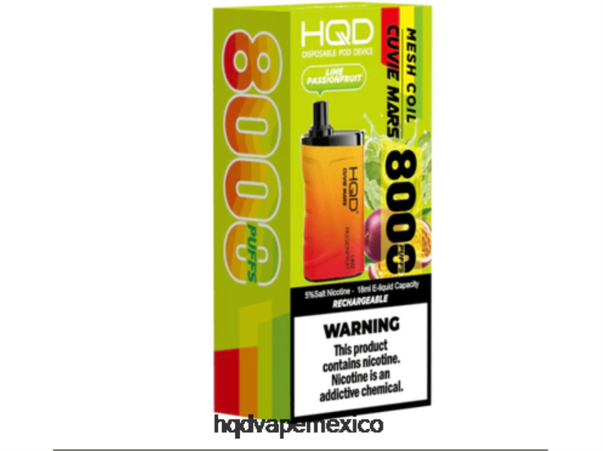HQD CUVIE MARS desechable lima maracuyá 2RTN208 - HQD Tech Monterrey