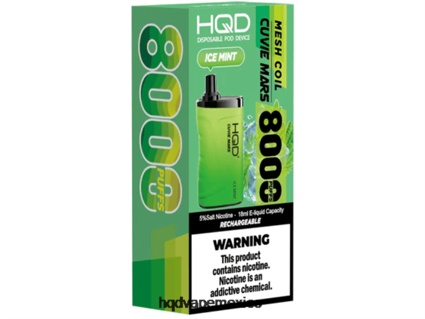 HQD CUVIE MARS desechable menta helada 2RTN201 - HQD Vape México