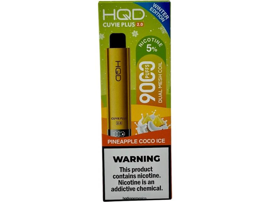 HQD CUVIE PLUS 2.0 (edición de invierno) hielo de piña y coco 2RTN233 - HQD Vape Precio