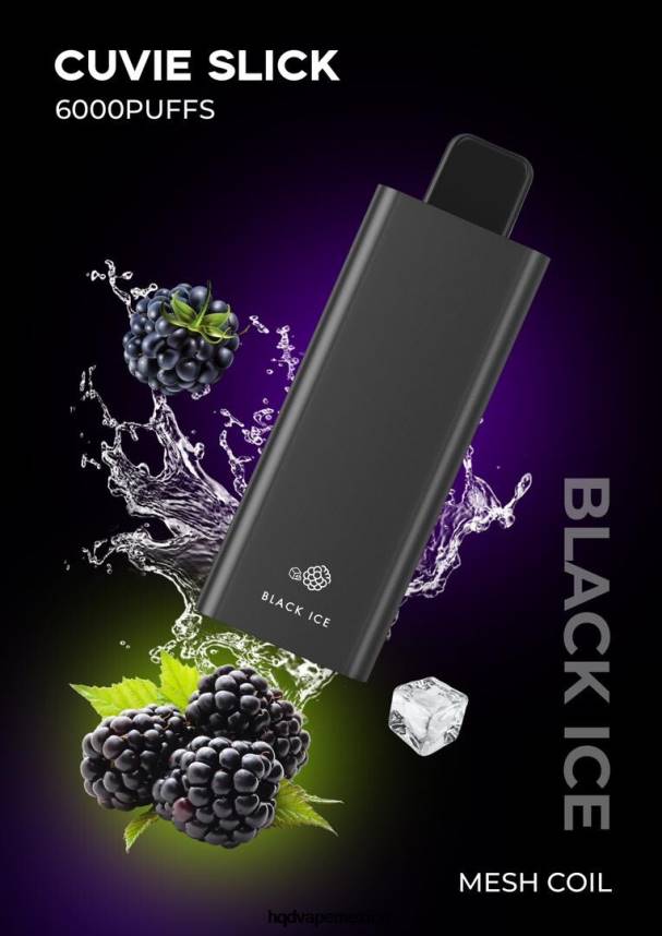HQD CUVIE SLICK 6000 bocanadas hielo negro resbaladizo 2RTN39 - HQD Wholesale