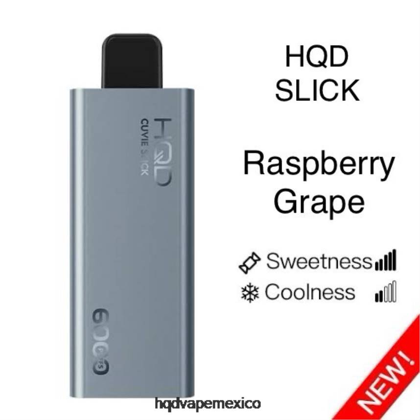 HQD CUVIE SLICK 6000 bocanadas uva frambuesa resbaladiza 2RTN21 - HQD Vape México