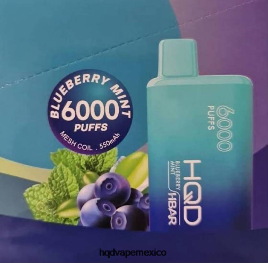 HQD HBAR 6000 bocanadas menta de arándanos 2RTN51 - HQD Vape México