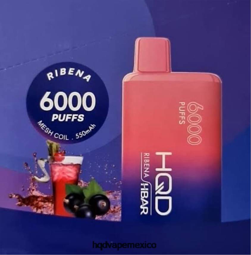 HQD HBAR 6000 bocanadas ribena 2RTN53 - HQD Vape Precio