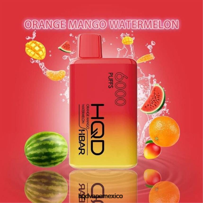 HQD HBAR 6000 bocanadas sandia mango naranja 2RTN54 - HQD Vape Store